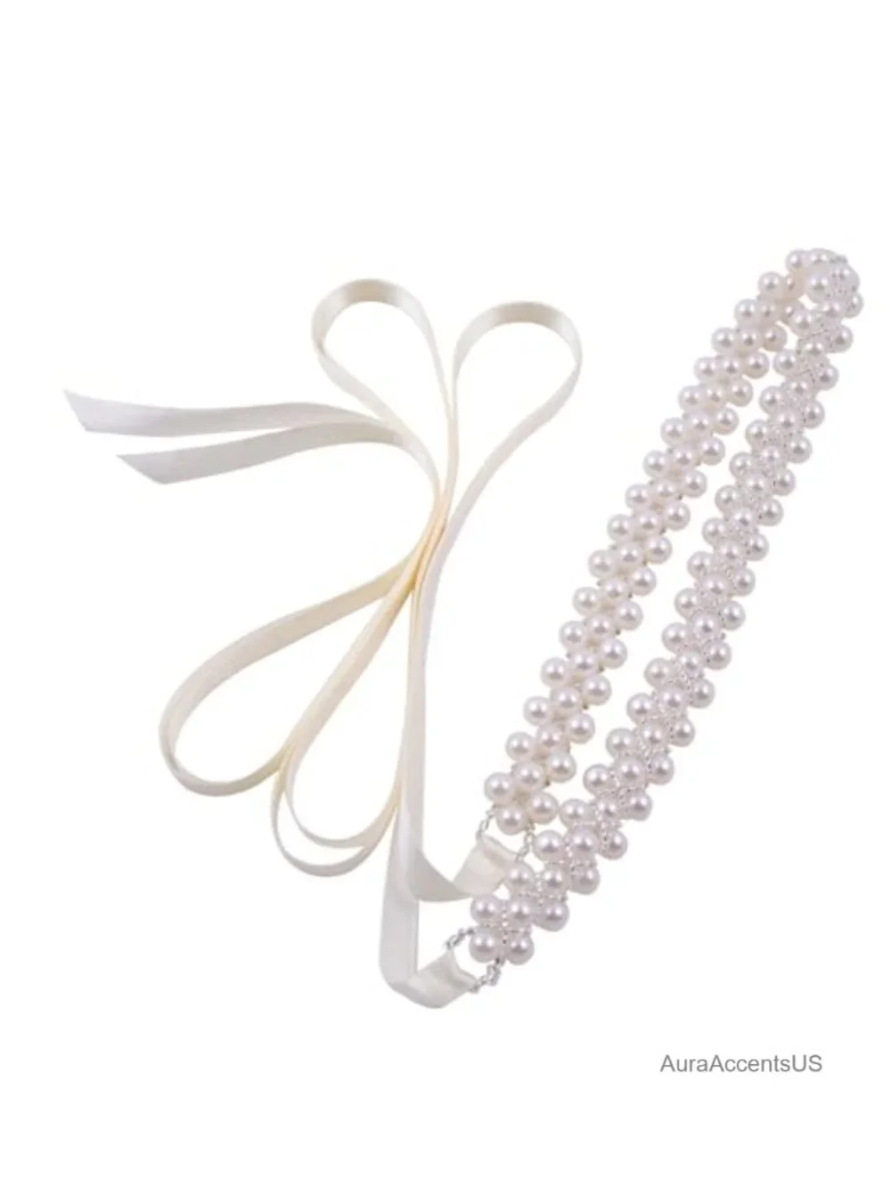 Handmade Beaded Pearl Wedding Belt Sash for Bridal Dress